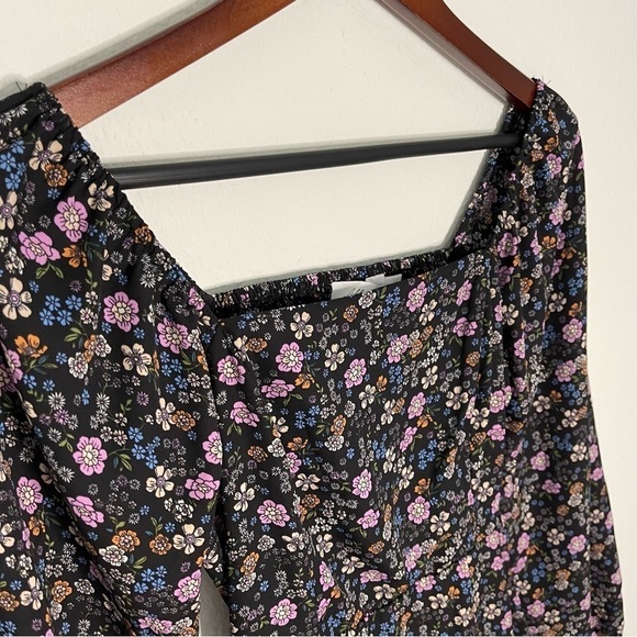 Anthropologie All in Favor square neck open back long sleeves mini dress size XS - Picture 4 of 10